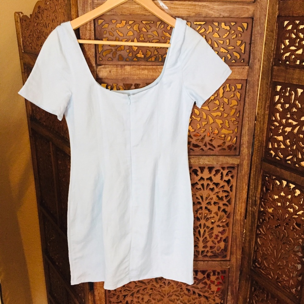 NEW NWT Fame & Partners Linen Baby Blue Dress - Picture 5 of 6